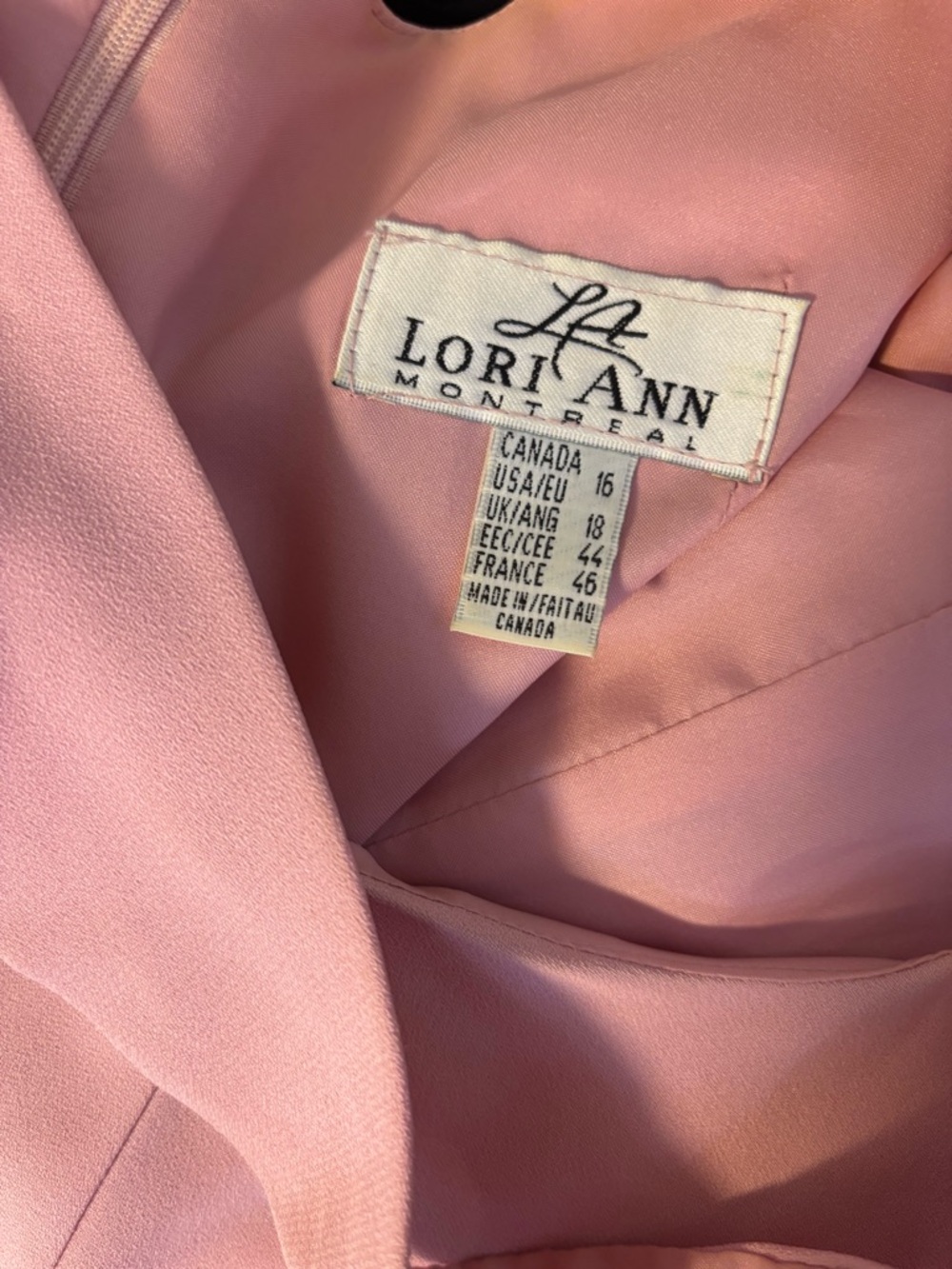 Lori Anne Sleeveless Pink Maxi Dress with Embroidered Scoop Neck Vintage vtg - Picture 4 of 4